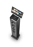 Este modelo de torre de la marca spc es compatible con mp3 y wav; y cuenta con una entrada auxiliar de 3.5 mm y lector de usb