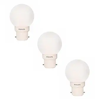 PHILIPS 0.5W B22 LED Bulb, Pack of 3, (Deco Mini)