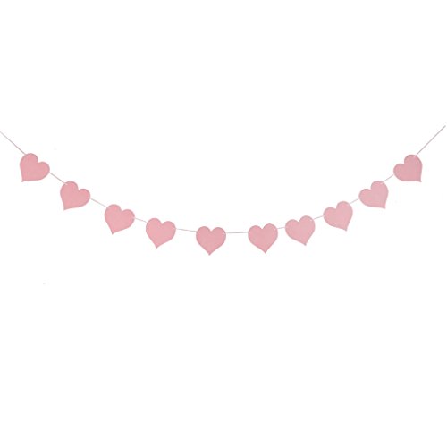 Generic 10pcs Hängen Filz Banner Fahne Girlande Wimplekette Herz Muster – Rosa , 280cm - 4