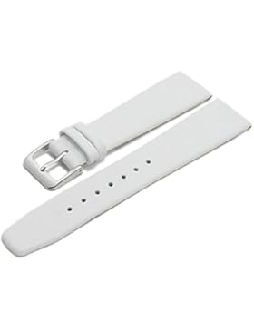 Meyhofer Uhrenarmband Steinfurt 19mm weiß Leder fein genarbt ohne Naht Made in Germany MyGfklb1509/19mm/weiss/oN