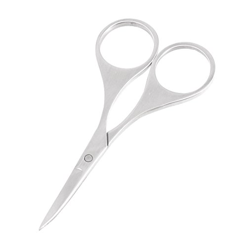 Sourcingmap Stainless Steel Makeup Curved Tip Eyebrow Trimmer Hair Brow Scissors