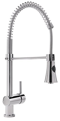 Wasserhahn Küche | Einhandmischer Fresh für Küchen-Spüle | Chrom | Geschirrbrause | Federbrause | Spüle | Mischbatterie-Küche | Küchenarmatur | Spültisch-Armatur