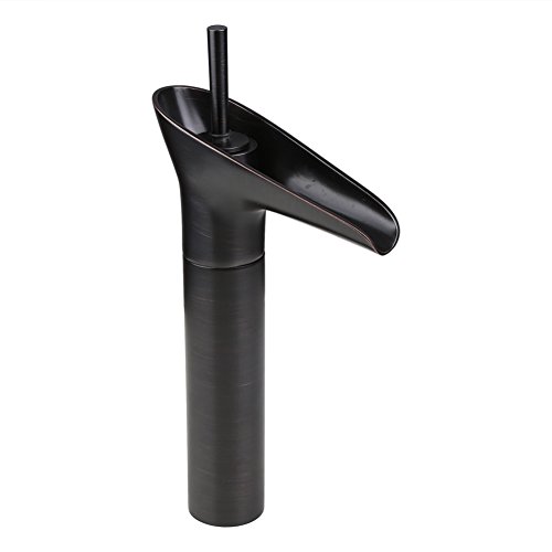 Preisvergleich Produktbild Fuloon Messing Wasserfall Badezimmer Waschbecken Behälter Facuet Waschtischarmatur Wasserhahn Vintage Stil Einzeln Kontrolle Rustikale Badezimmer Armatur - Schwarz