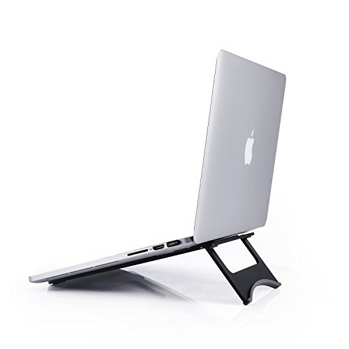 Paragala Universal Aluminium Laptop Ständer Ergonomischer Komfortabler Notebook Halterung Leichtklapp Computer Halter für Laptop Notizbuch iPad Tablet und Mehr (Schwarz) - 2