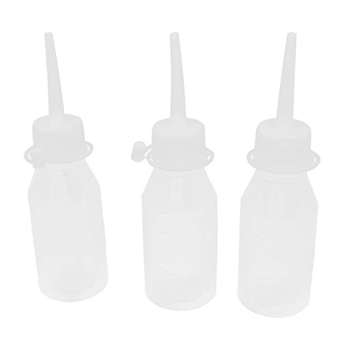 sourcingmap® 3-tlg 50ml Clear Weiße Plastik Spitzer saum Düse Nähmaschine Öl Flaschen