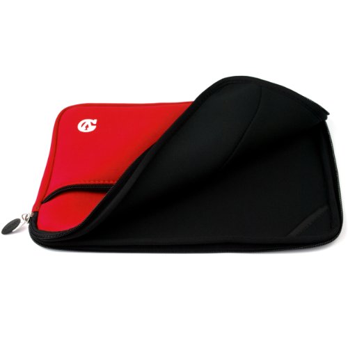 Vangoddy Neopren Stoßfest Tragetasche Carrying Case für Asus EeePad Transformer TF101 Apple IPAD Tablet-PC Samsung Galaxy Tab WiFi Tablet Acer Iconia Tab Archos 10.1 Internet Tablet HP Touchpad Motorola Xoom Tablet ViewSonic ViewPad Toshiba Folio Media Tablet Creative Ziio Tablet and other 10 Zoll Tablets (25,9 cm (10,2 Zoll)) (Rot) - 3
