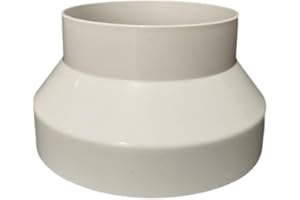 FEEGOW Adaptador de conducto, conexión sin costuras con adaptador reductor de tubería de ventilación ABS, adecuado para ventiladores de conducto (200-150)