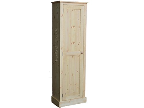 Solid Pine Cupboard, Handcrafted & Waxed 1 Door Alcove, Pantry, Larder, Shoe, Linen Bathroom, Hallway or Kitchen Storage Cabinet. Choice of Colours. No flat packs, No assembly (CUP61D)