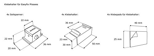 VICTORIA M Klebehalter Befestigungs-Set für EasyFix Plissees / 4er Pack - 2