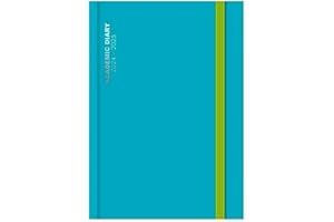 PAULSTORE 2024-2025 A5 Day a Page Case Bound Academic Diary with Printed Edges (Blue)