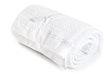 Pram Brushed Cotton Cellular Blanket, Satin edge (White)