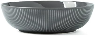 DFHHG® Bowl, creative Nordic personality ceramic stripes shallow soup bowl cutlery shallow soup bowl soup bowl household hotel ( Size : #2 )