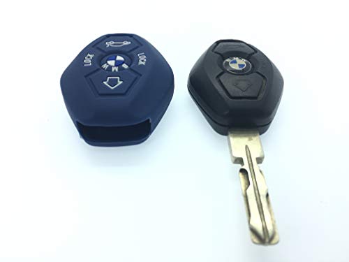 Nordecco - Funda Protectora de Silicona para Llave de Mando a Distancia de 3/4 Botones Compatible con BMW 3 E35 E46 E90 E39 38 36 E91 E60 65 67 E61 E53 3 5 6 Series M Sport 3 M3 M5 X5 X6 Z3 Z4