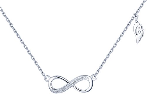 Collares Clásico- Yumilok 925 CollaresPlata de Ley Colgante y Cadena con Circonitas, Simbolo del Infinito, Regalo para Mujer Chicas