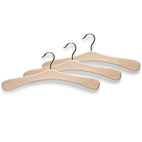 Zeller 17109 Garderobenbügel, 3-er Set, 45 cm, natur