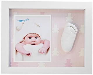 Kit Casting Footprint 3D Baby with Frame -Back Pink Bears