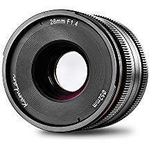 Kamlan 28 mm F/1.4 APS-C Lente de Enfoque Manual