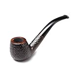 Un XMAGG® Tabacco Pipa, In Legno di Ebano, Filtri da 9 mm Tobacco Wood Filter Fumo Pipa Fumo Classico Fatto a Mano,B