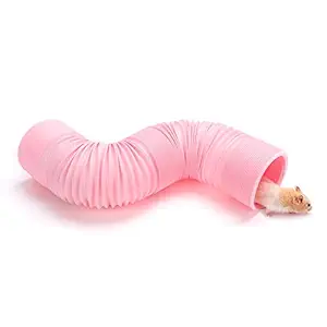 Niteangel Small Pet Fun Tunnel, 39 x 4 inches - Fit Adult Ferrets and Rats (Pink)