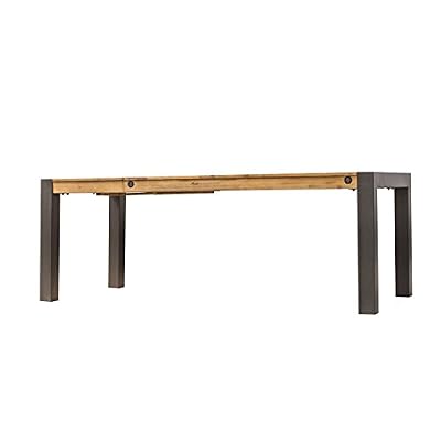 Meubletmoi Table repas extensible style industriel / Structure métal et plateau en bois d'acacia / 160/210 x 90 cm / Facture et finitions soignées – Collection Workshop