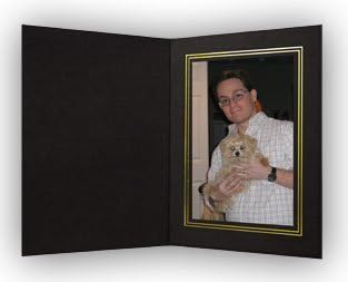 Black/Gold Cardboard Photo Folder 4xof 100 by shopwise
