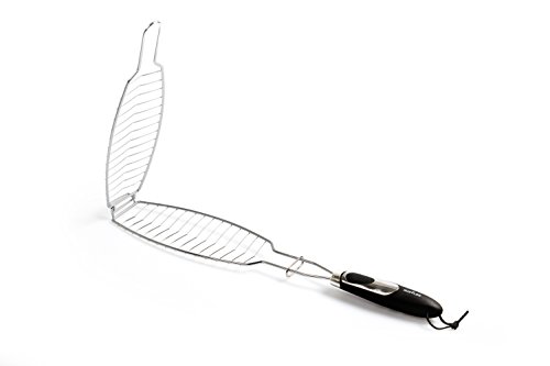 Rustler Grillroste / Grillwender Fisch in silber | 4er Set | verchromtes Metall | perfekt geeignet zum Grillen von ganzen Fischen - 3