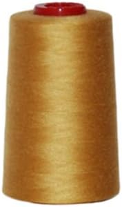SASMA HOME OVERLOCKER Thread - Polyester Thread - Industrial Sewing Thread - 4 X 5000 Yard SPOOLS - Large Colour Selection (Gold)