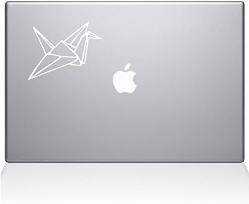 The Decal Guru Paper Crane Decal Vinyl Sticker, 15" MacBook Pro (2015 &amp; Older Models), White (1427-MAC-15P-W)