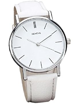HARRYSTORE Womens Retro Art-Leder-Band-Legierungs-Quarz-Armbanduhr(Weiß)