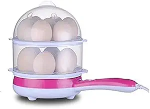 MD HUB Multifunctional 2 in 1 Double Layer Handle Egg Boiler Electric Automatic Off 14 Egg, Cooking, Boiling and Frying, Multicolor (Double Layer Hendle Egg Boiler NonStick Frying Pan)