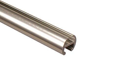 Edelstahl Optik Innenlauf Gardinenstange 2-läufig 16 mm mit Endstück Kappe, 320 cm (2 x 160 cm) - 2