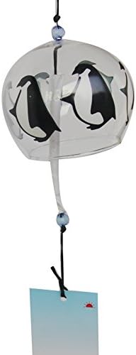 ACEVERJapanese Furin Glass Windchimes Bells Birthday Wedding Christmas Suncatcher Home Decors Penguin