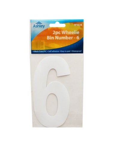 2 Große Nummern Für Mülltonnen Selbstklebend Aufkleber Weiße Nummer – 6 - 2