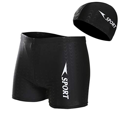 Trajes de baño para Hombres,JiaMeng Bragas de Nylon Transpirables Bombillas Transpirables Traje de natación Traje de baño+Gorra de natación
