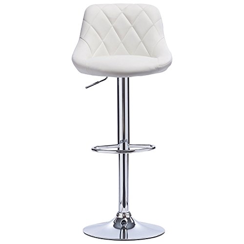 WOLTU BH23ws-2 Barhocker Tresenhocker, gute gepolstert, Kunstleder, Höhenverstellbar, Drehbar, 11 Farben, 2 x Hocker, Weiss - 5
