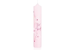 Wiedemann 167020.111 Taufkerze Sweet Baby, Wachs, Babyrosa, 26.5 x 5 cm