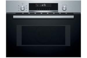 Bosch CMA585GS0 Serie 6 Einbau-Mikrowelle mit Heißluftfunktion, 45 x 60 cm, 900 W, AutoPilot 15 15 Automatikprogramme, LCD-Touchdisplay, LED-Beleuchtung gleichmäßige Ausleuchtung, Versenkknebel