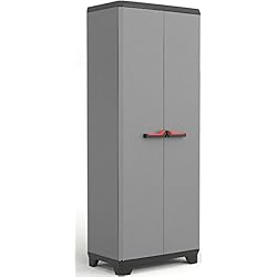 Kis Stilo Armoire haute, Gris/Noir/Rouge, Résine, Plastique, Taille unique