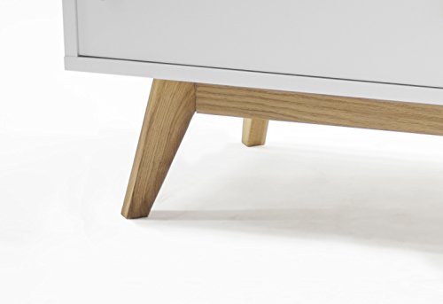 Tenzo 2176-001 Bess Designer Sideboard, lackiert, Matt, Untergestell massiv, 82 x 200 x 43 cm, weiß / eiche - 4