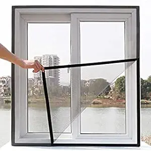 Jouer Window Mosquito Pre-Stitched Mosquito Mesh with Self-Adhesive Hook Tape for Windows Pack of 1 (2*2, Grey)