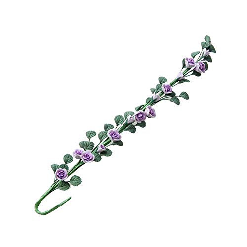 Preisvergleich Produktbild Empfindliche Puppenstuben Miniatur-Blumen-nette Minipuppenhaus Lehm Schöne Rose Dekoration Zubehör Vivid Toy Modell Lila