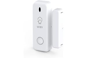 Wiby Sensore Porta Finestra Senza Fili ZX-D10 | Compatibile con WIBY Sistema di Allarme Casa Wi-Fi ZX-G30 e PW-150 | App Smart Life/Tuya | Notifiche Apertura/Chiusura | Installazione Adesiva 3M