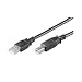 Produktbild MicroConnect usbab01b – USB Kabel (USB A, USB B, männlich/männlich, nickel, schwarz, USB2.0 A-B)