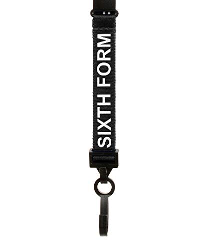 Black 6th Sixth Form Lanyard by Lanyards Tomorrow - Single Pre-Printed Neck Strap with Safety Pull Breakaway Quick Release Plastic Clips for Key Name Tag Badge Pass Card Holders | ID Lanyards | 1pc