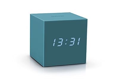 Gingko Gravity Cube Click Clock - Réveil, Horloge, Thermomètre (Sarcelle)