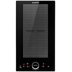 Klarstein Delicatessa Slim Domino - Table de cuisson à induction, Vitrocéramique, 2 foyers, 3500W(1500 W + 2000 W), minuterie, noir