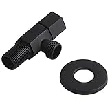 Tipo: Accesorios de ba？era. CUHAWUDBA Válvula de ángulo Accesorios de Ba？o Válvula Hexagonal de Cobre de Superficie Negra para de La Cocina del Calentador de Agua Válvula de Triángulo Caliente Y Fría