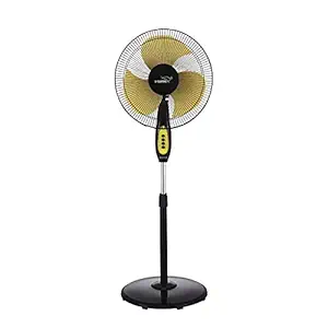 V-Guard Gatimaan Pro High Speed Pedestal Fan with Timer; Speed: 2250 RPM, Sweep: 400 mm (Yellow, Black)