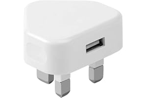 CHARGEWAY White Usb Plug For Iphone Plugs Uk 3 Pin Adapter Wall Plug-Usb Charger Mobile Phone Mains Chargers Compatible With Other Mobiles/Iphone/Samsung/Ipads/Watches/Airpods
