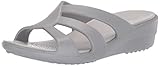 Cierre: Sin cordones Crocs Sanrah Strappy Wedge, Zuecos para Mujer, Blanco (Silver/Pearl White 0l2), 37/38 EU